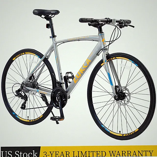 24 Speed Hybrid Bicycle Disc Brake 700C Road Bike for Unisex Adults City Bike