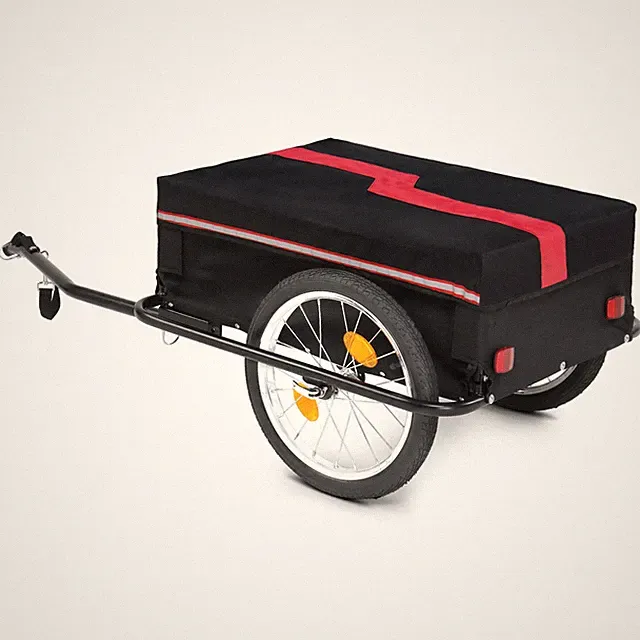 Bike Cargo Trailer Bicycle Wagon Trailer Storage Cart w/ Removable Cover 180 LBS