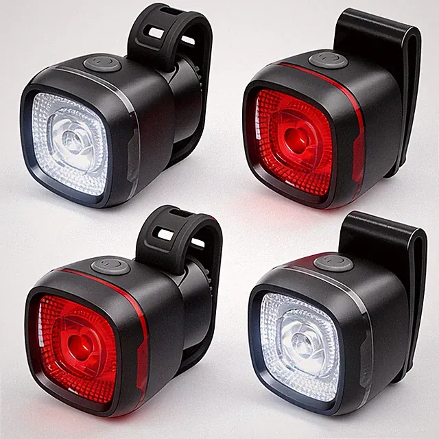 Bike Lights Front and Rear Set - Type-C Rechargeable Flashing Bicycle Headlig...