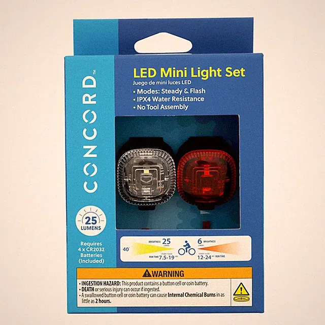 Concord LED Bicycle Light Set, Black