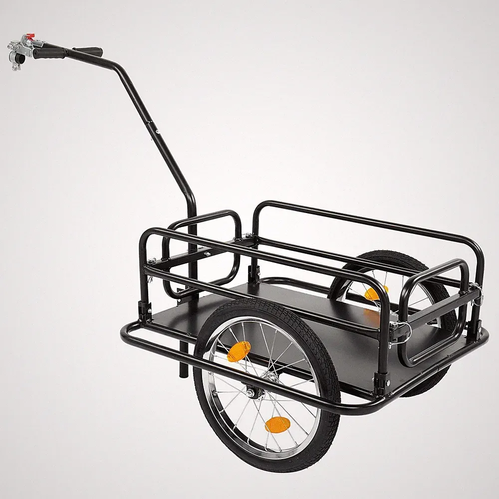 Foldable Steel Frame Bicycle Cargo Trailer Luggage Cart Carrier 180lbs Max Load