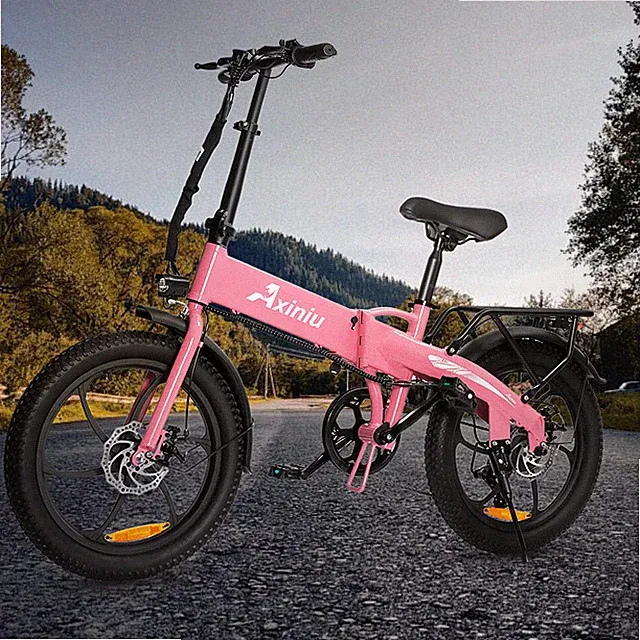 New 550W Ebike 20" Electric Bike Bicycle 25Mph Commuter City e-bikes Pink
