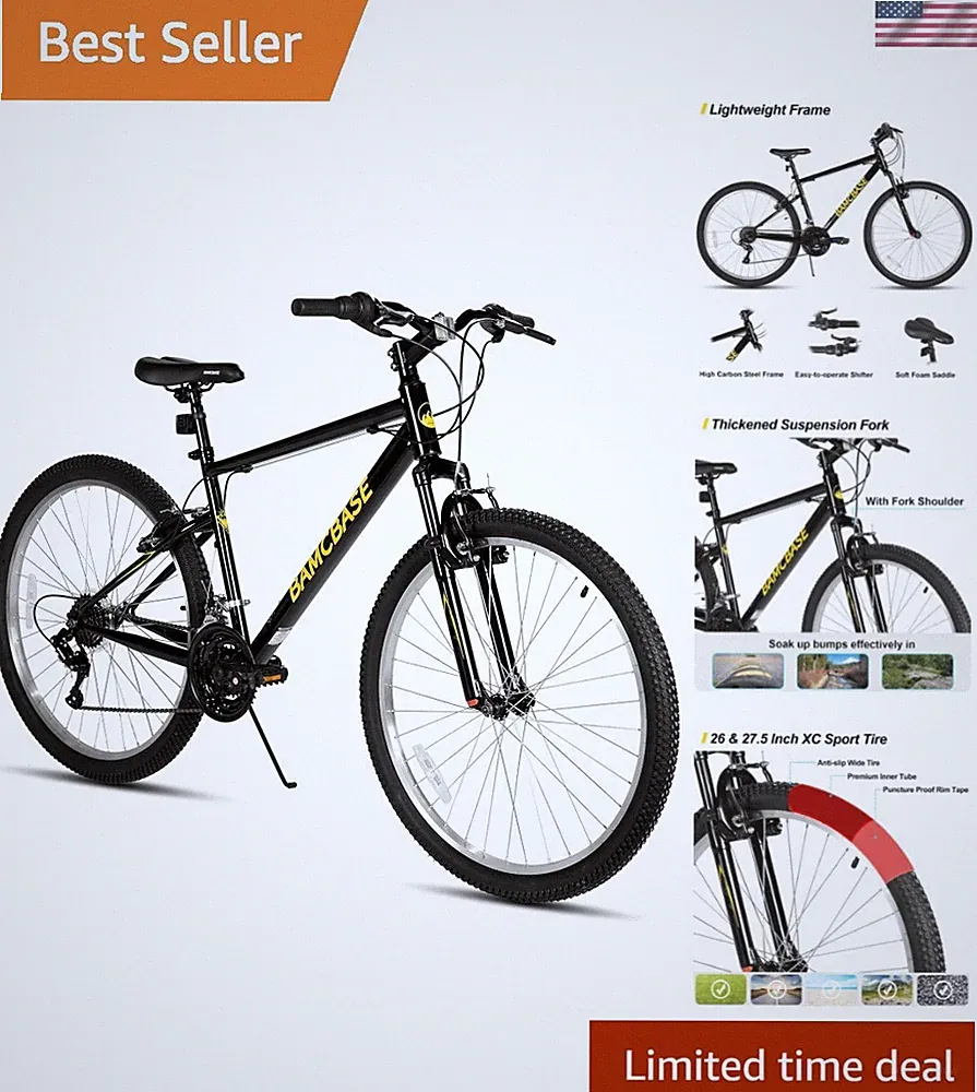 Rugged 26/27 Inch HILAND Mountain Bike with Steel Frame & Front Suspension