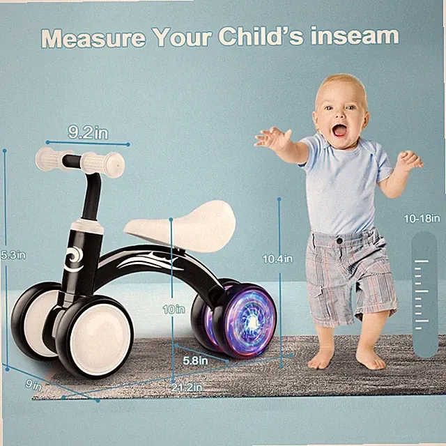 Toddler Balance Bike - No Pedal 4 Silence Wheels & Soft Seat